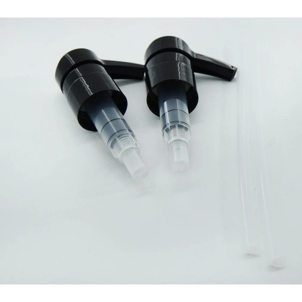 2 Pack Black Lotion Soap Pump Replacement Tops with Dip Tubes for Bottles